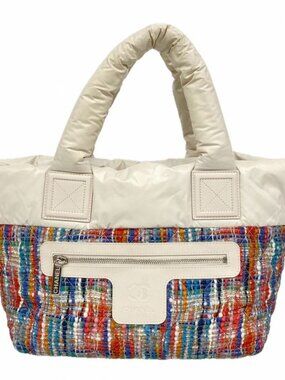 Chanel Tote Coco Cocoon Nylon Multicolor White Silver